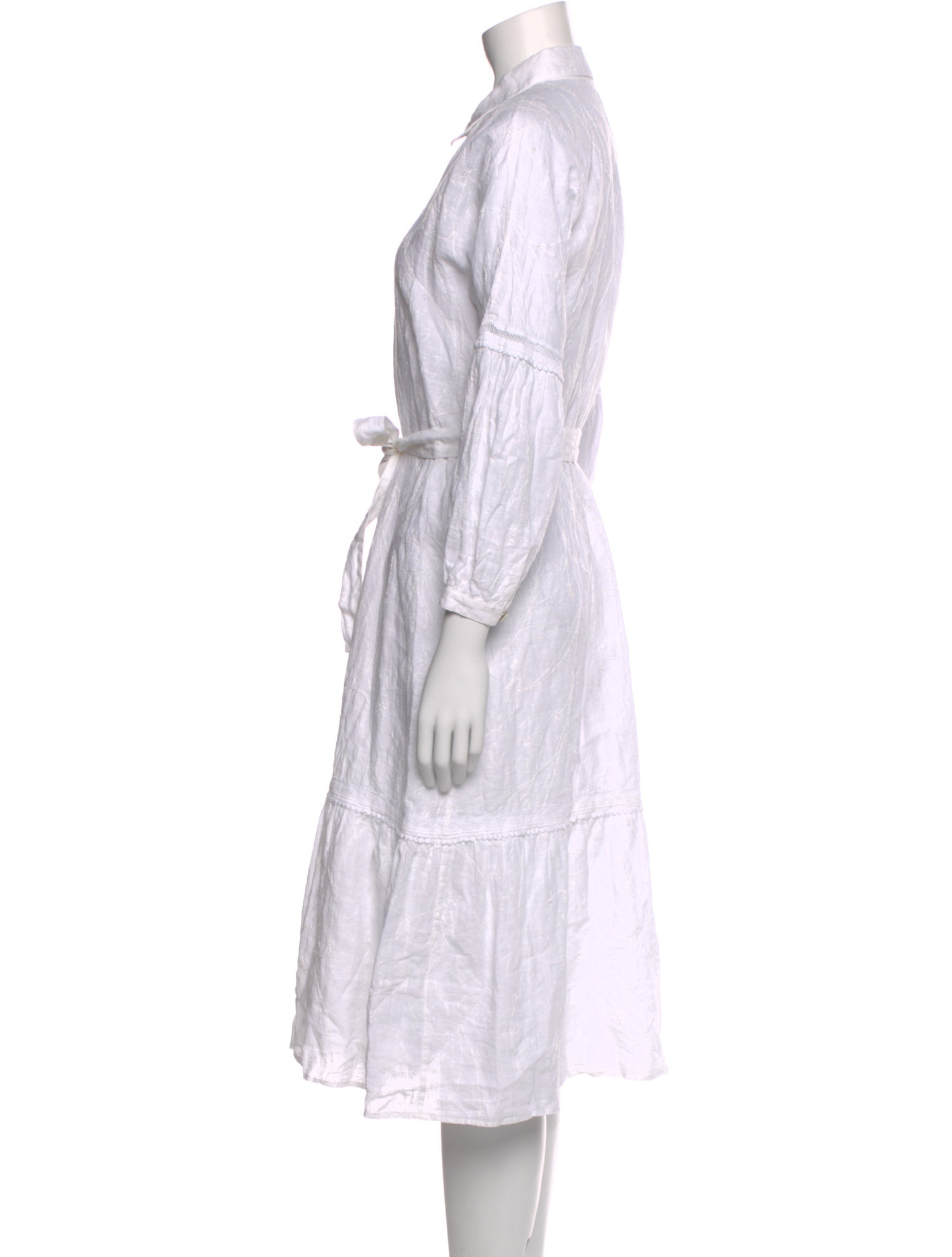 120% Lino Linen Midi Length Dress