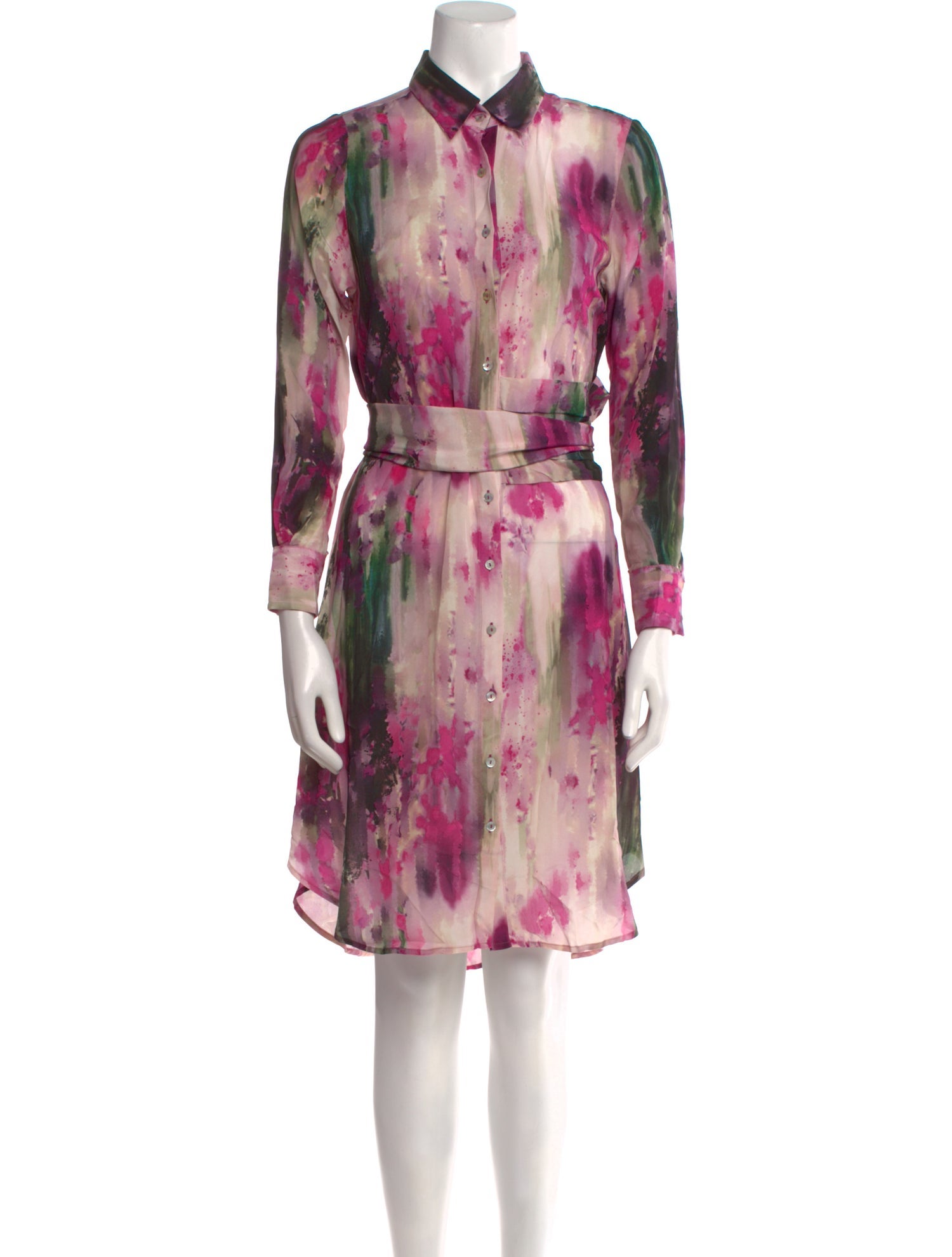 120% Lino Printed Midi Length Dress