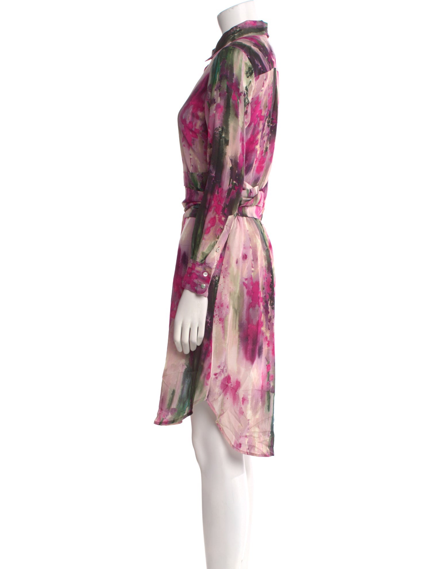 120% Lino Printed Midi Length Dress