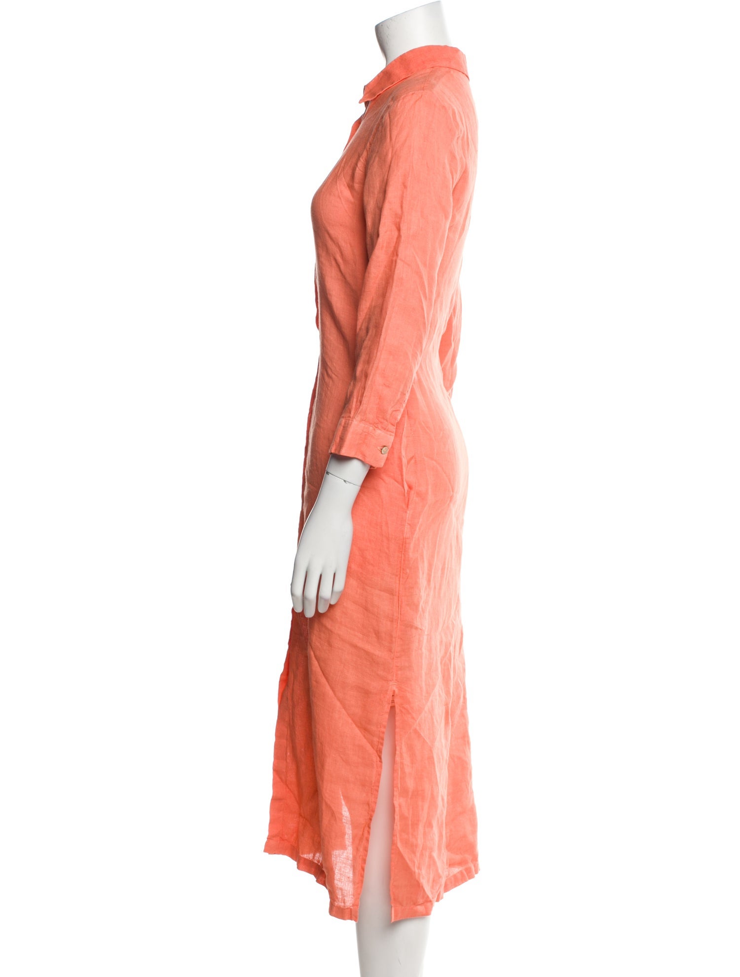 120% Lino Linen Midi Length Dress