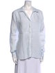 120% Lino Linen Long Sleeve Button-Up Top