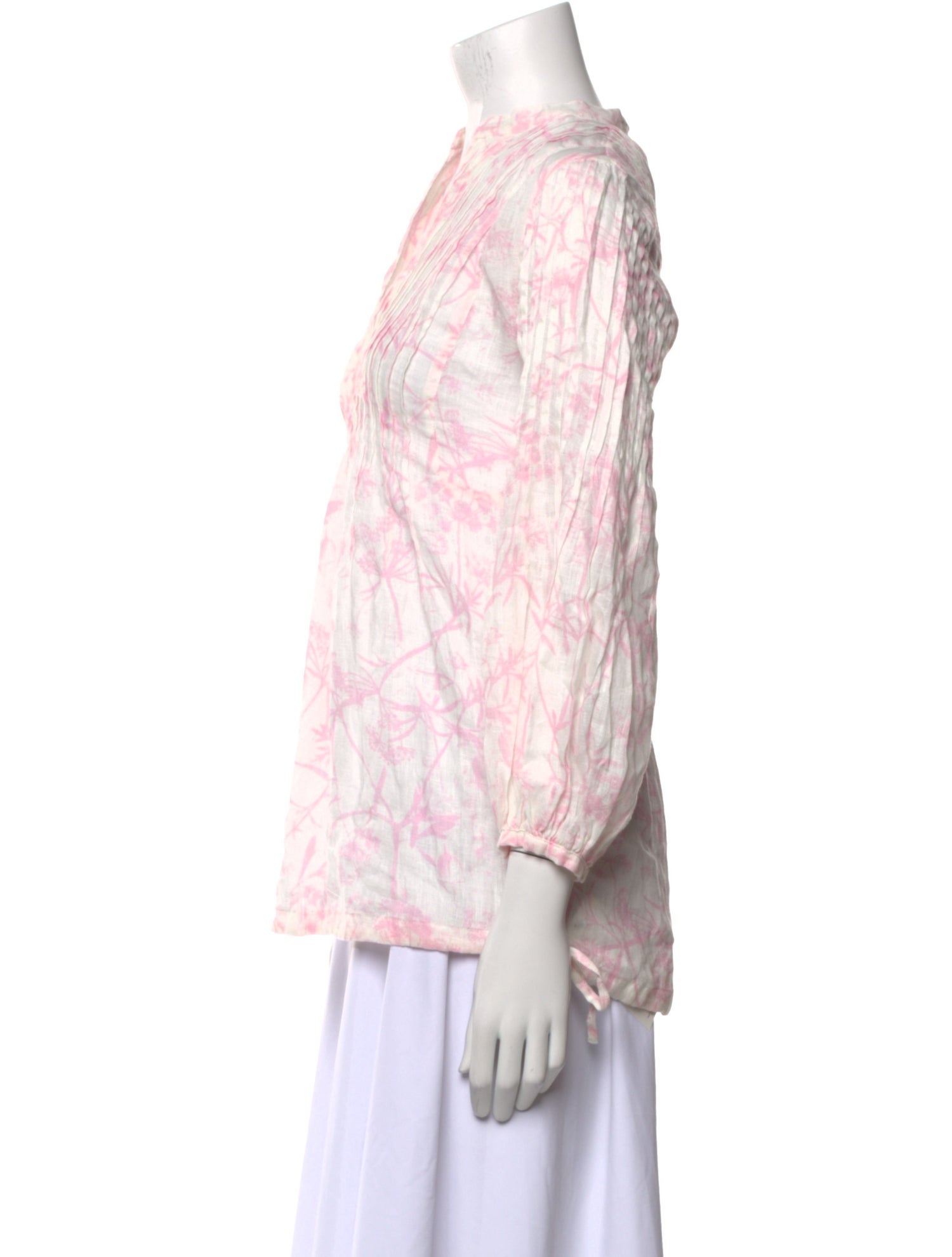 120% Lino Linen Printed Blouse w/ Tags