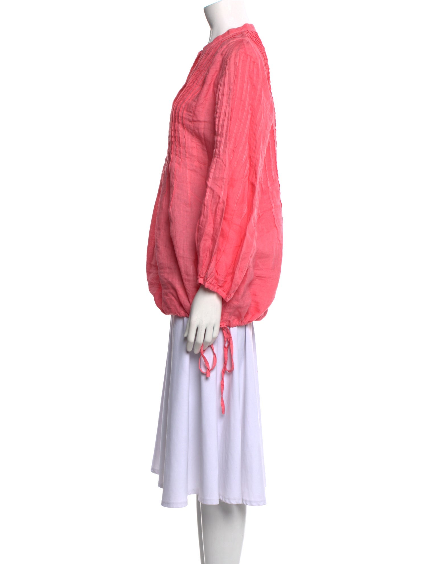 120% Lino Linen V-Neck Blouse