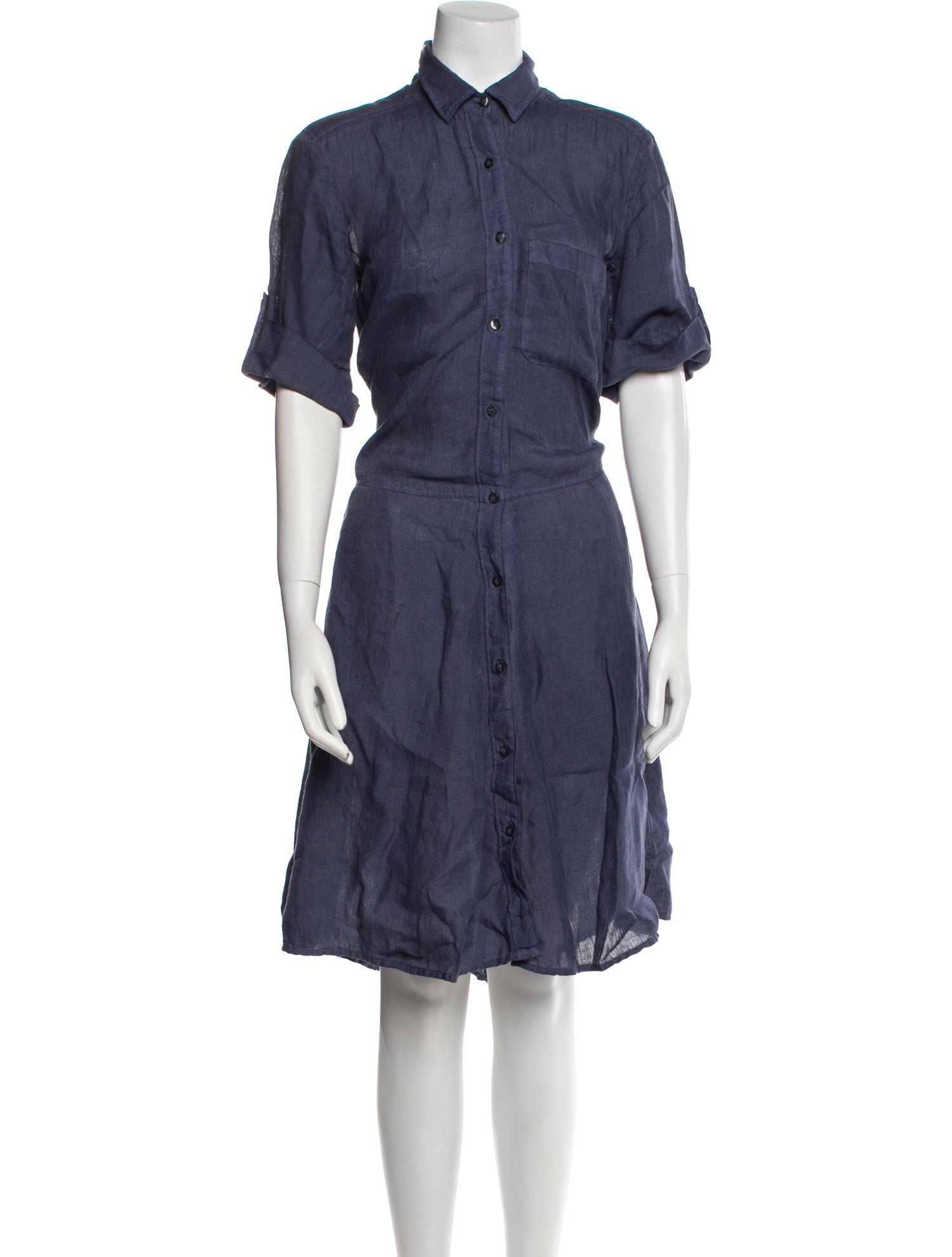 120% Lino Linen Midi Length Dress