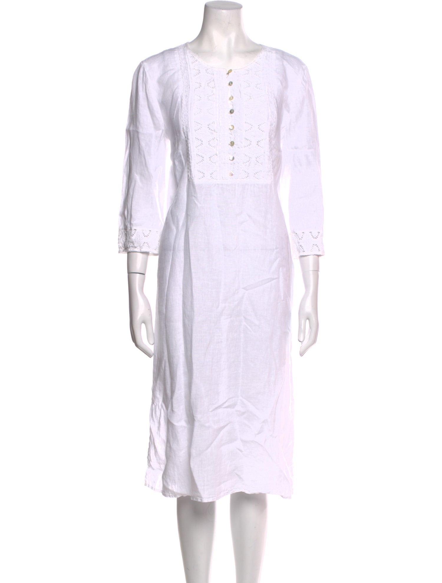 120% Lino Linen Midi Length Dress