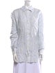120% Lino Linen Long Sleeve Button-Up Top