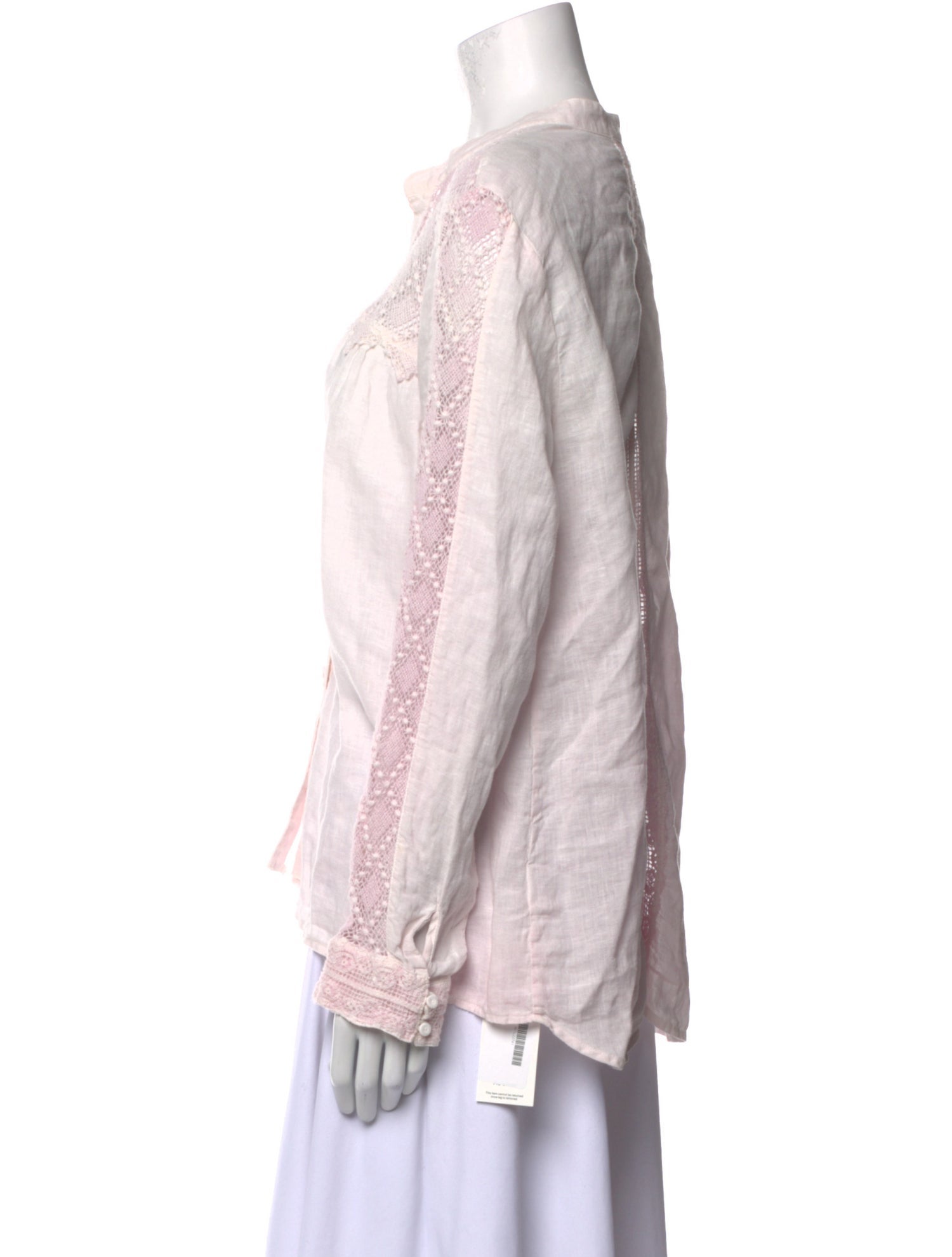 120% Lino Linen V-Neck Button-Up Top