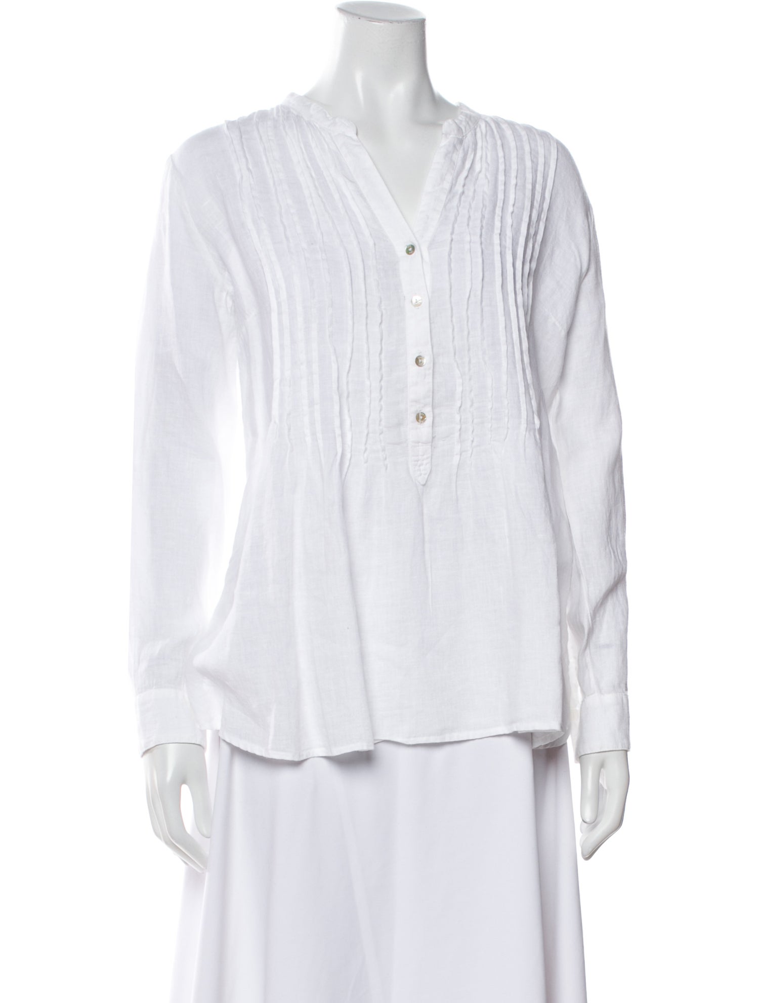 120% Lino Linen V-Neck Blouse w/ Tags