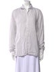 120% Lino Linen Long Sleeve Button-Up Top