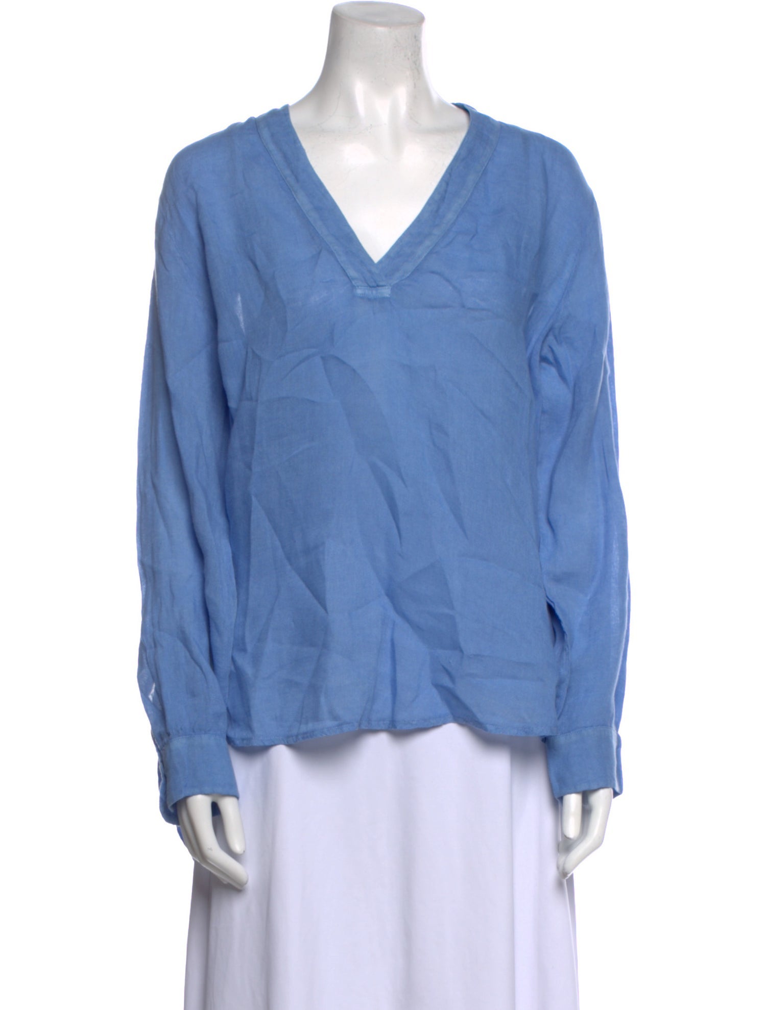 120% Lino Linen V-Neck Blouse