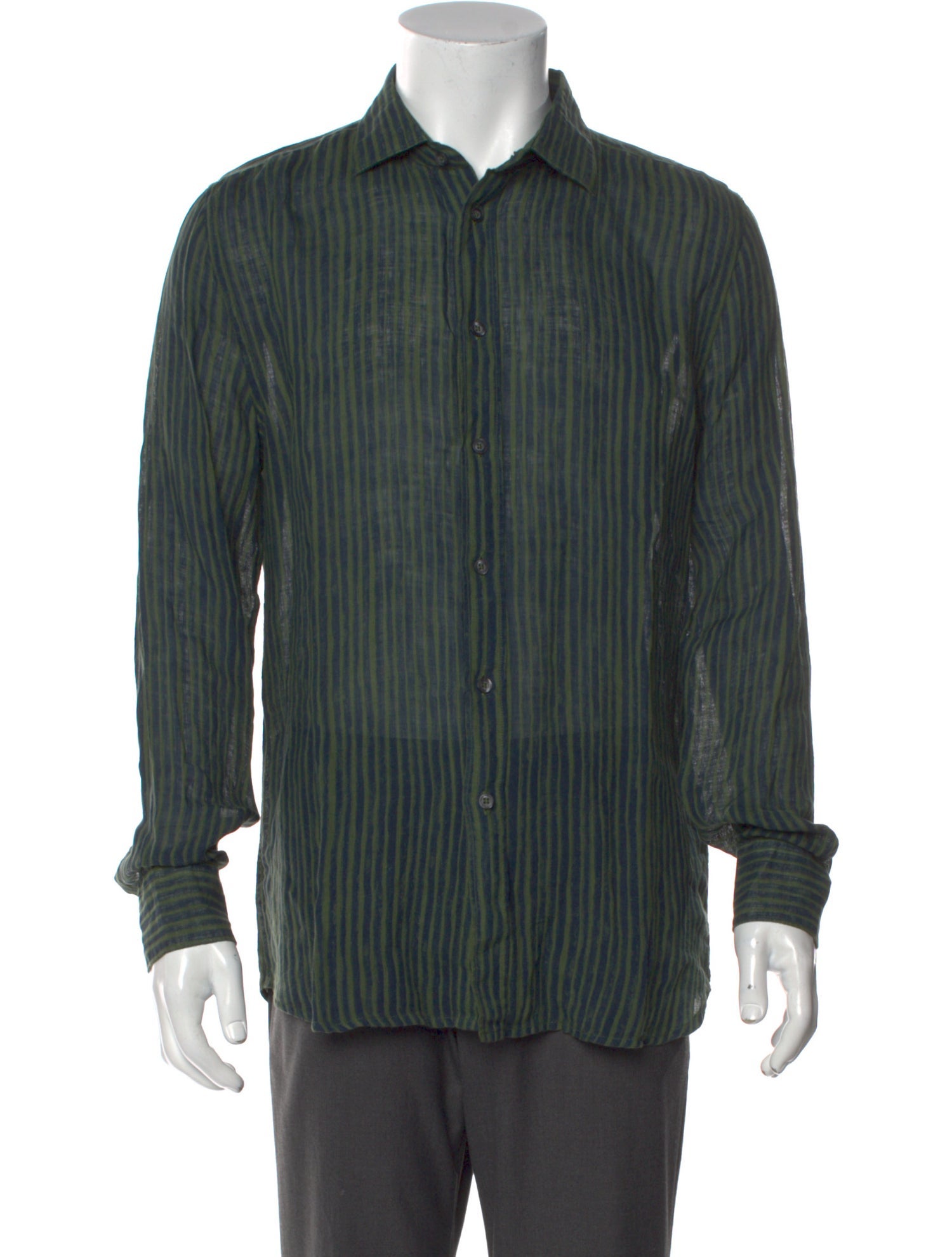 120% Lino Striped Long Sleeve Shirt