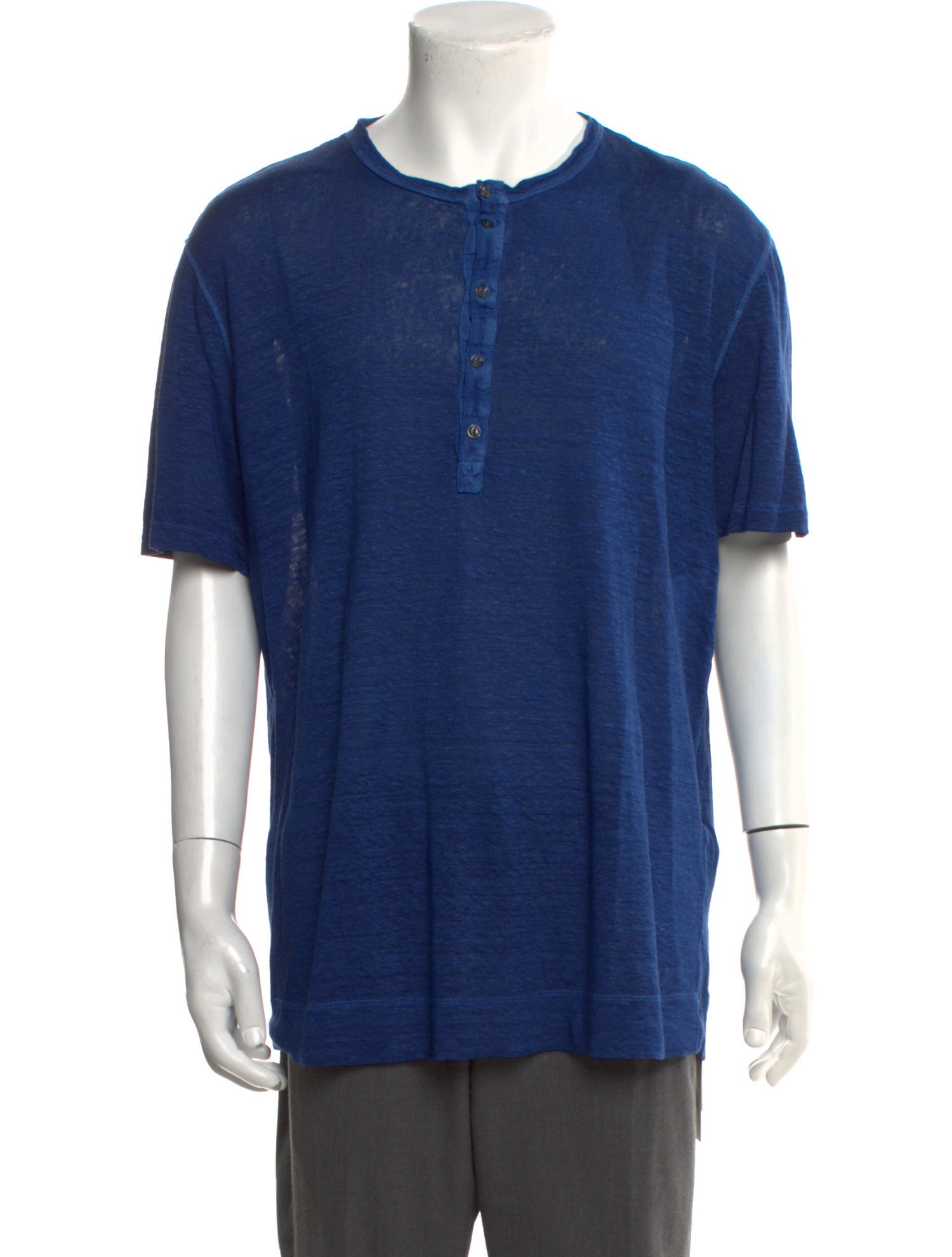 120% Lino Linen Crew Neck Henley
