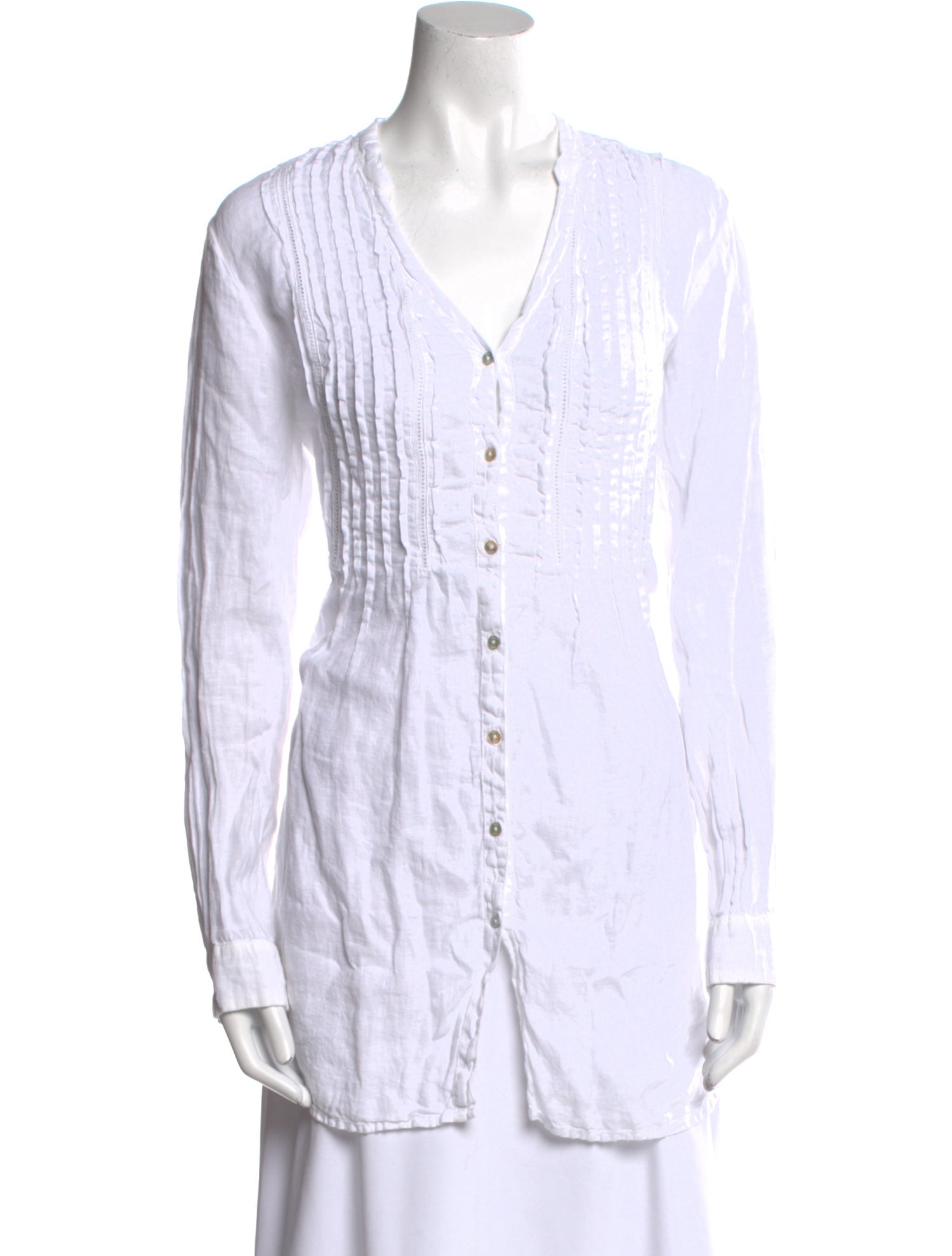 120% Lino V-Neck Long Sleeve Tunic