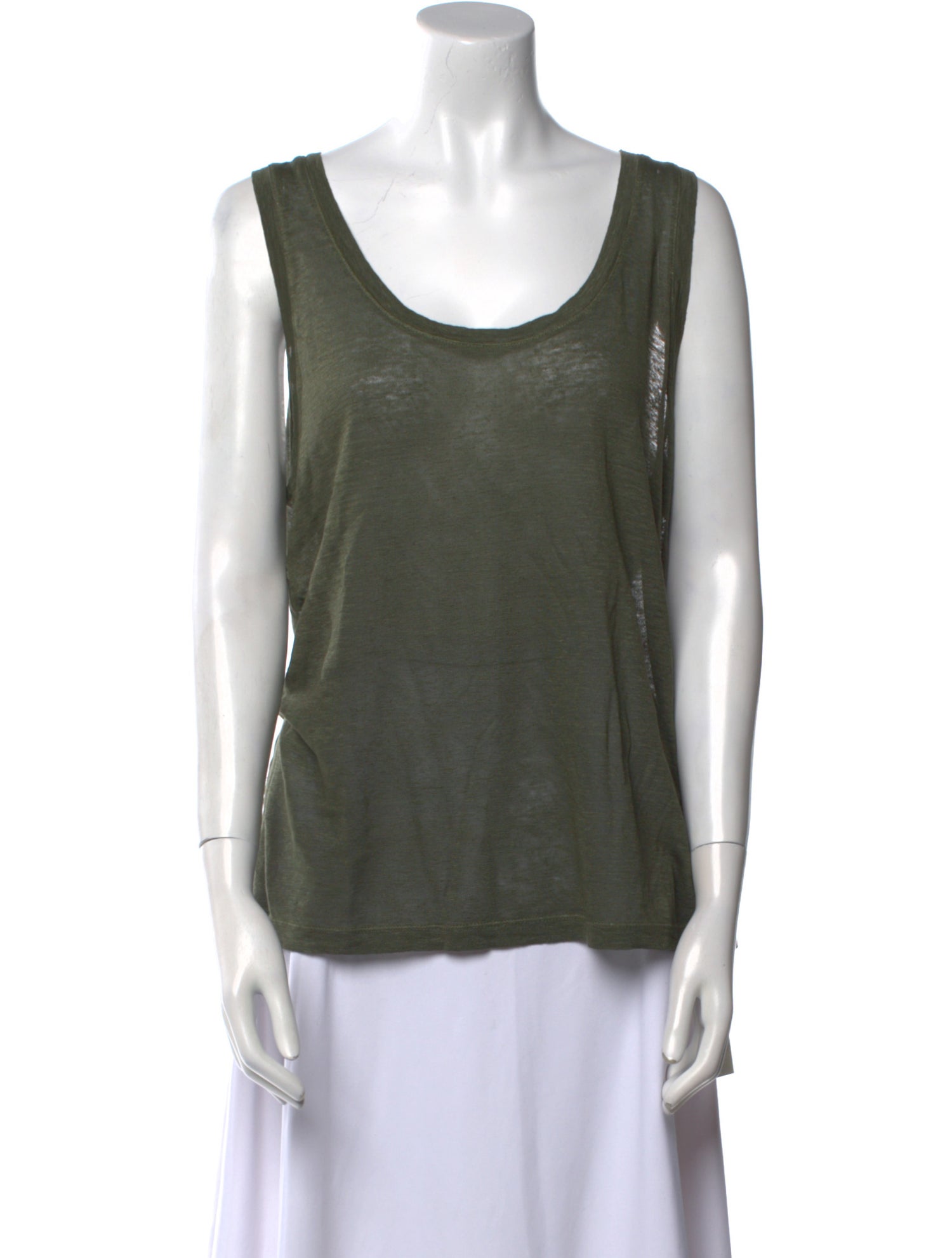 120% Lino Linen Scoop Neck Top
