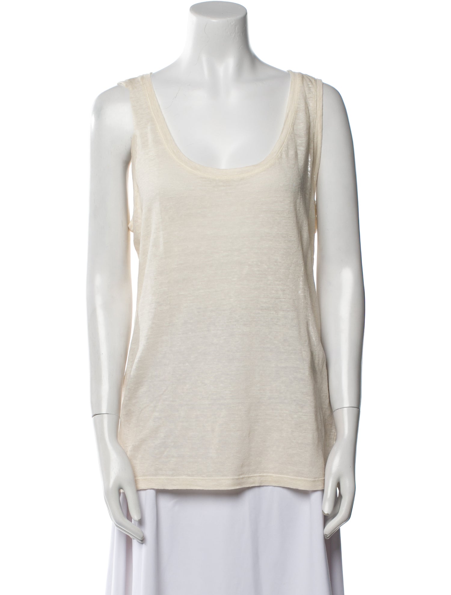 120% Lino Linen Scoop Neck Top