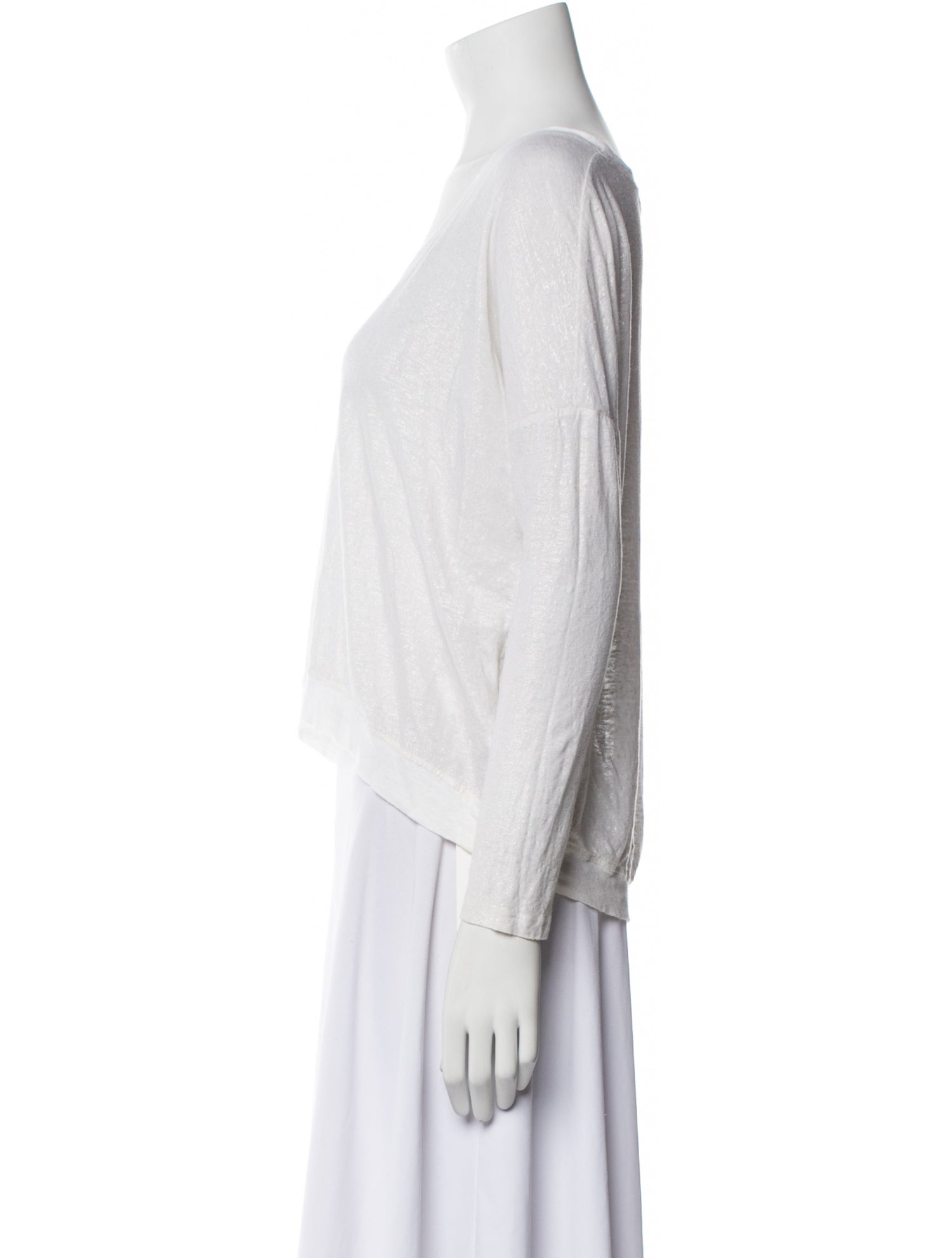 120% Lino Linen Scoop Neck Crop Top