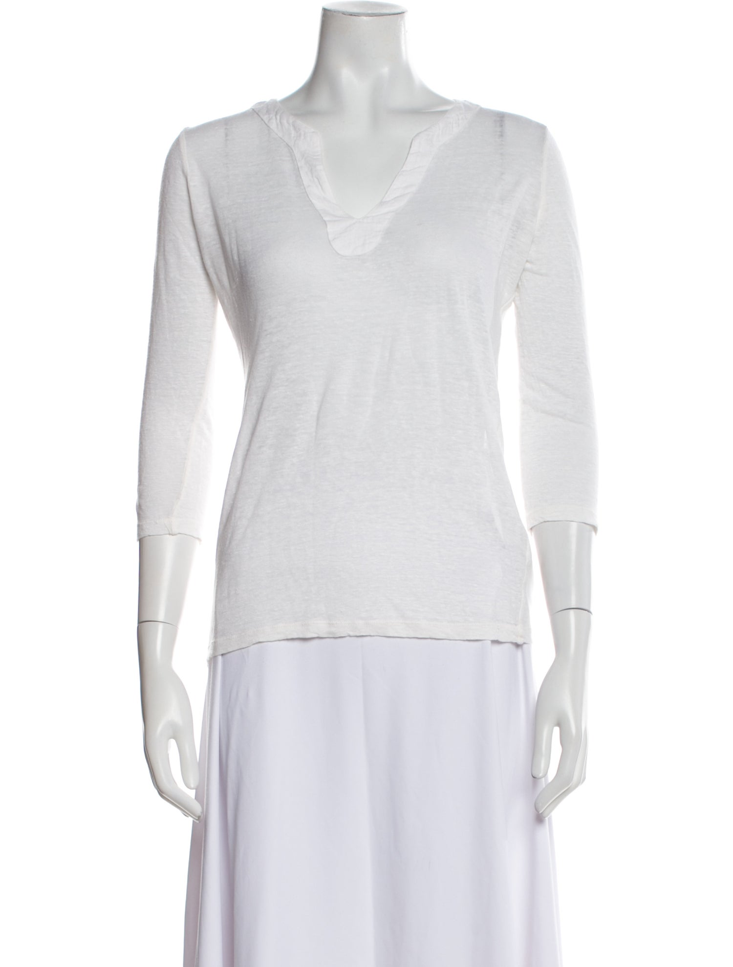 120% Lino Linen V-Neck Top