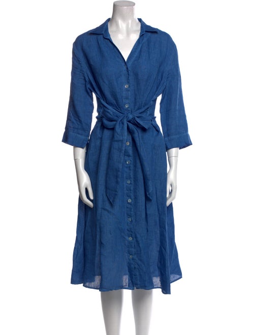 120% Lino Linen Midi Length Dress