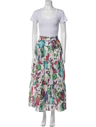 120% Lino Linen Printed Skirt Set