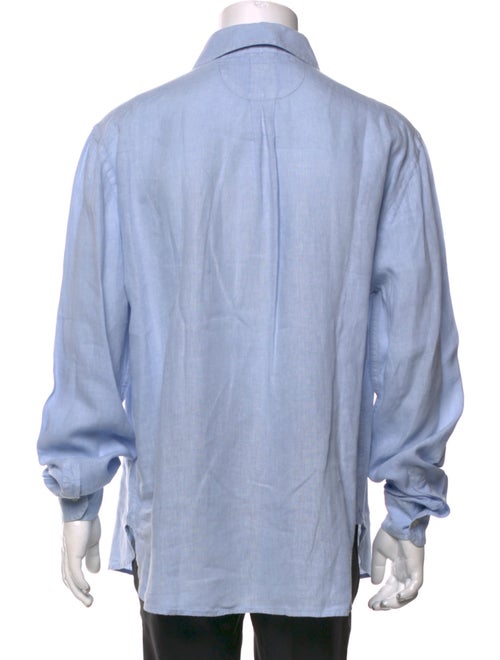 120% Lino Linen Crew Neck Polo Shirt