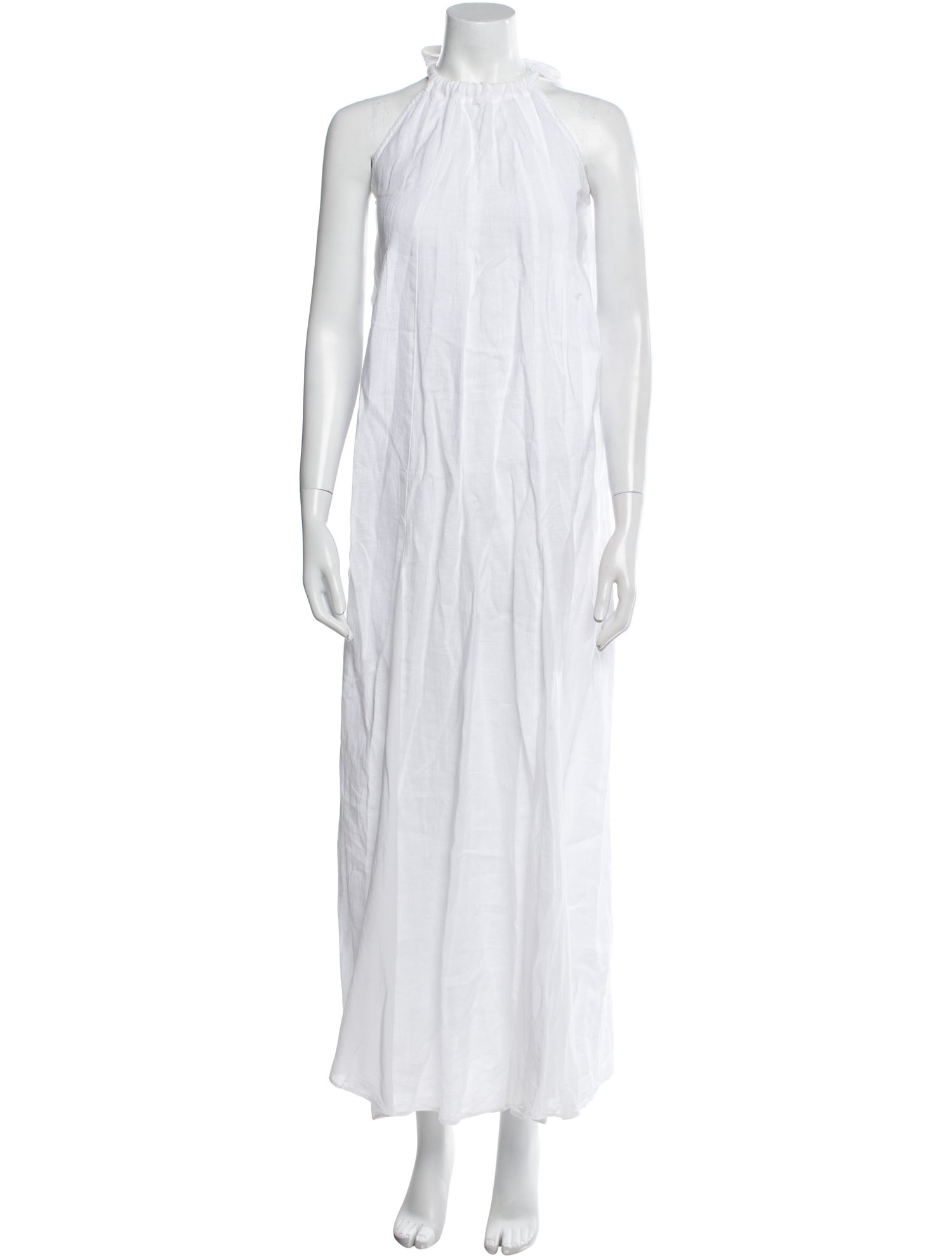 120% Lino Halterneck Long Dress