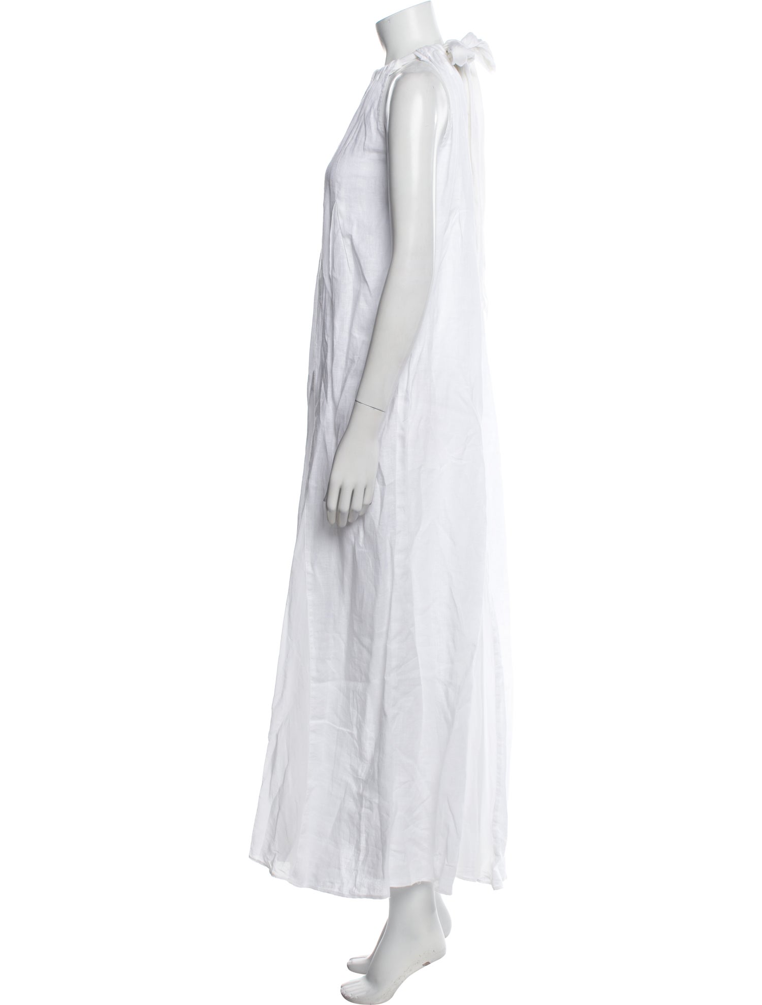 120% Lino Halterneck Long Dress