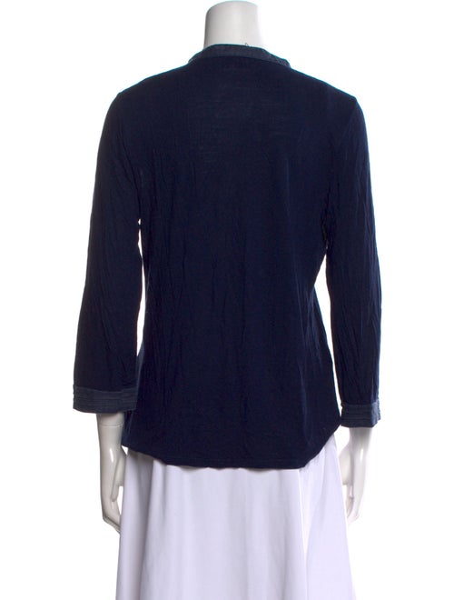120% Lino Linen V-Neck Blouse