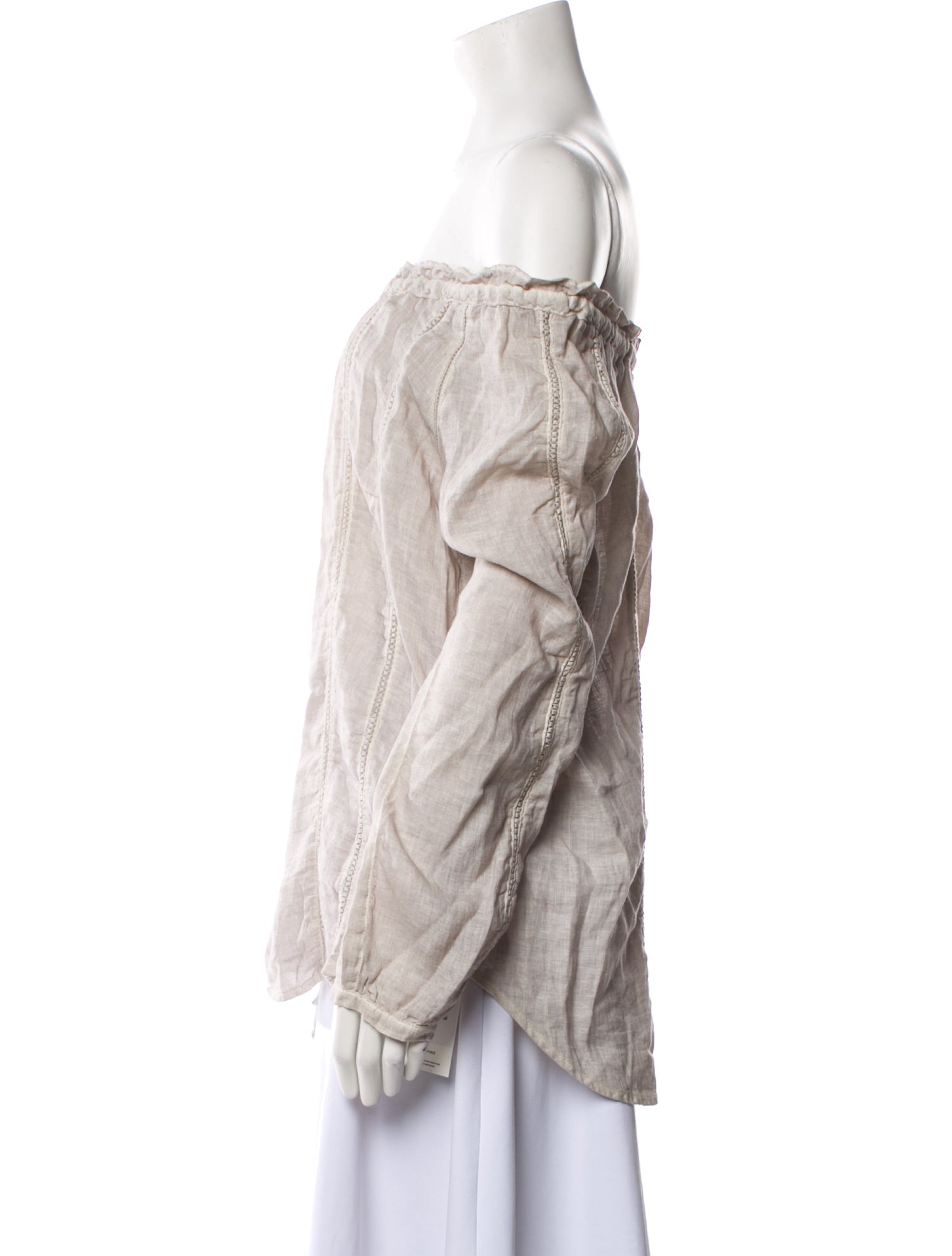 120% Lino Linen Off-The-Shoulder Blouse