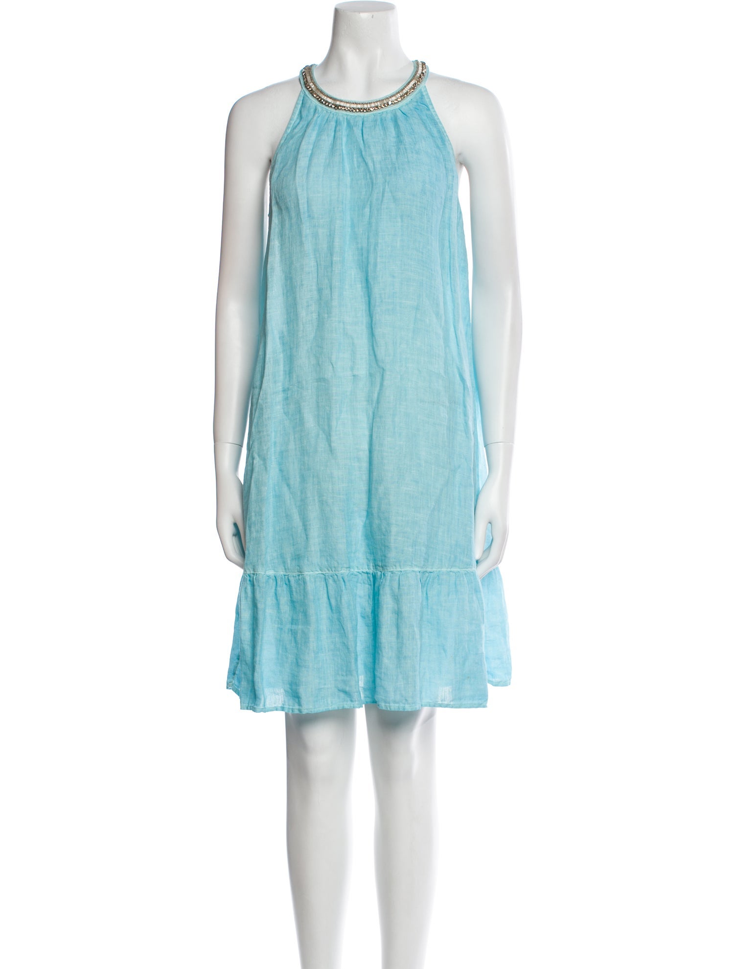 120% Lino Linen Knee-Length Dress