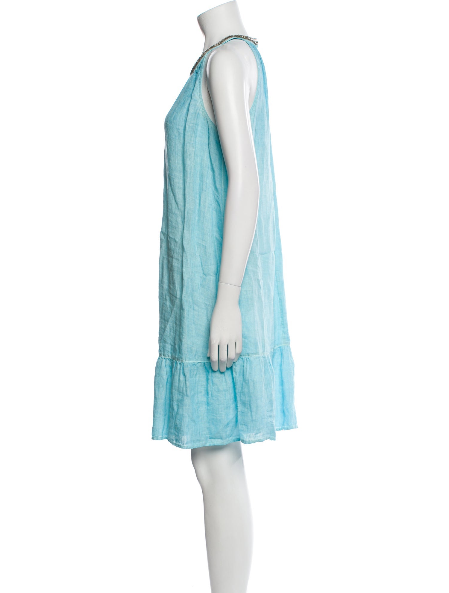 120% Lino Linen Knee-Length Dress