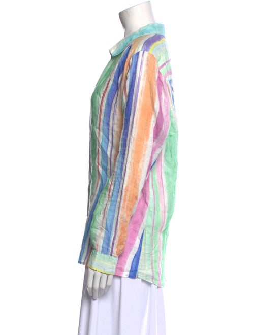 120% Lino Linen Printed Blouse