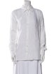 120% Lino Linen Long Sleeve Button-Up Top