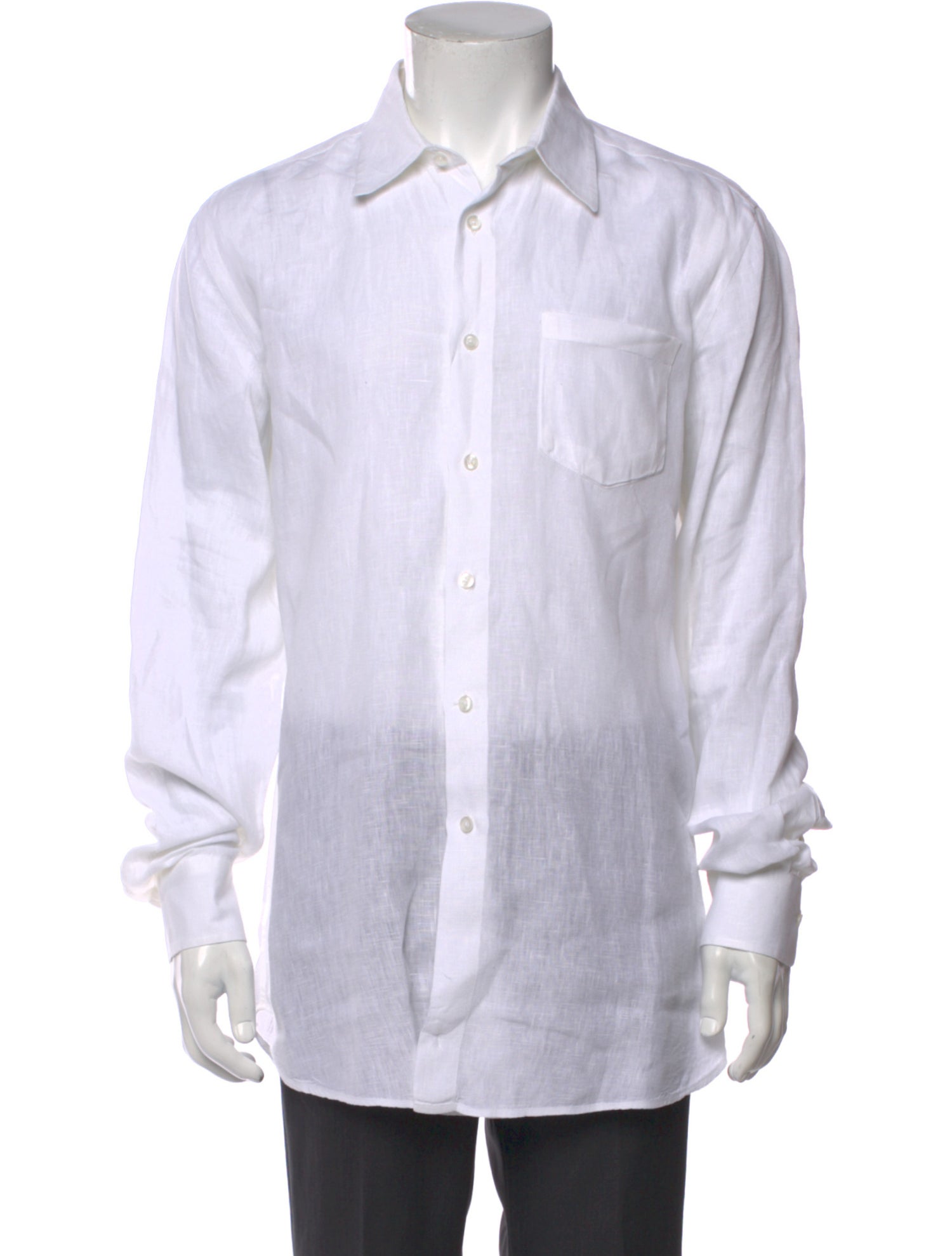 120% Lino Linen Striped Dress Shirt