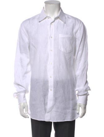 120% Lino Linen Striped Dress Shirt