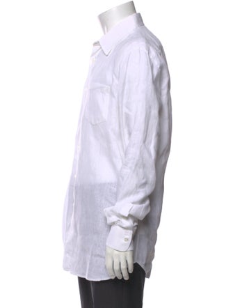 120% Lino Linen Striped Dress Shirt