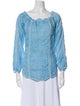120% Lino Linen Scoop Neck Blouse
