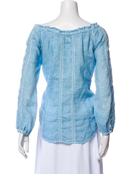 120% Lino Linen Scoop Neck Blouse