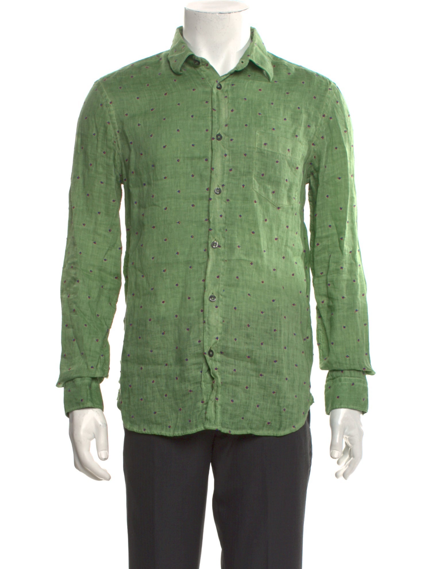 120% Lino Linen Printed Shirt