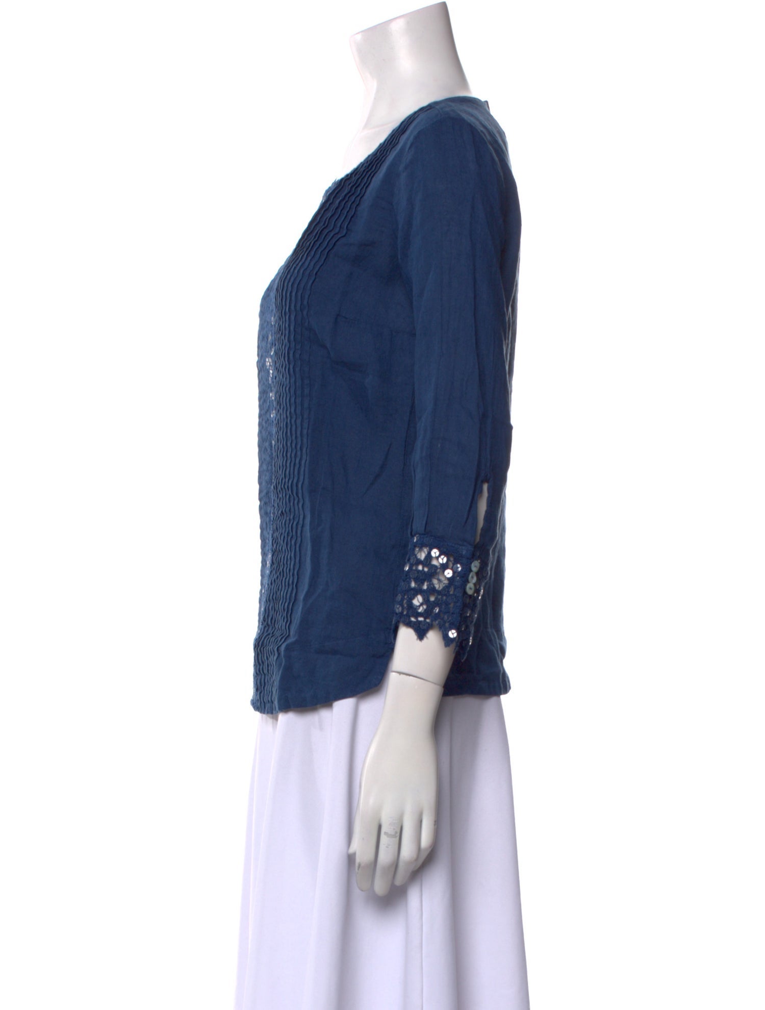 120% Lino Linen Scoop Neck Blouse w/ Tags