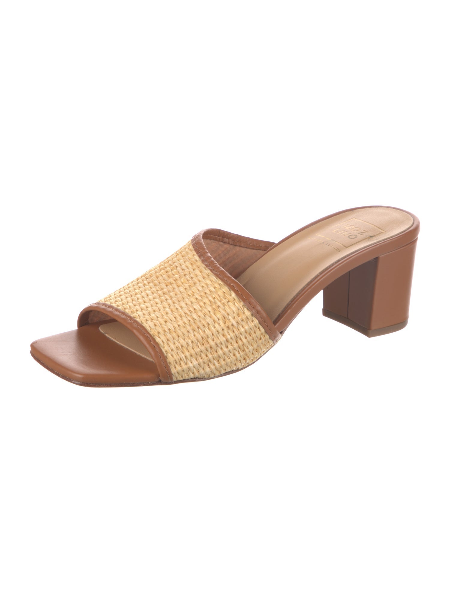 120% Lino Raffia Slides