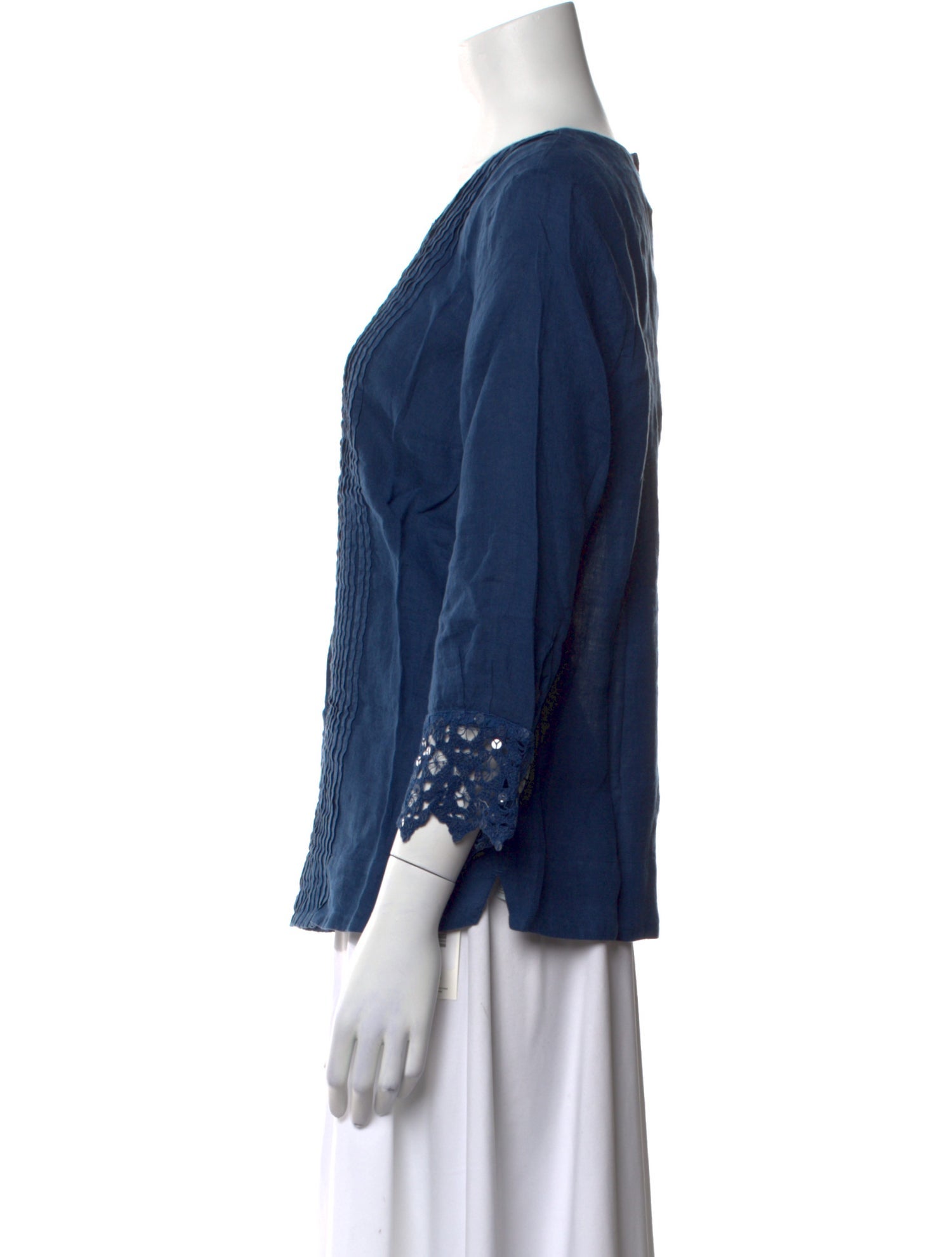 120% Lino Linen Scoop Neck Blouse w/ Tags