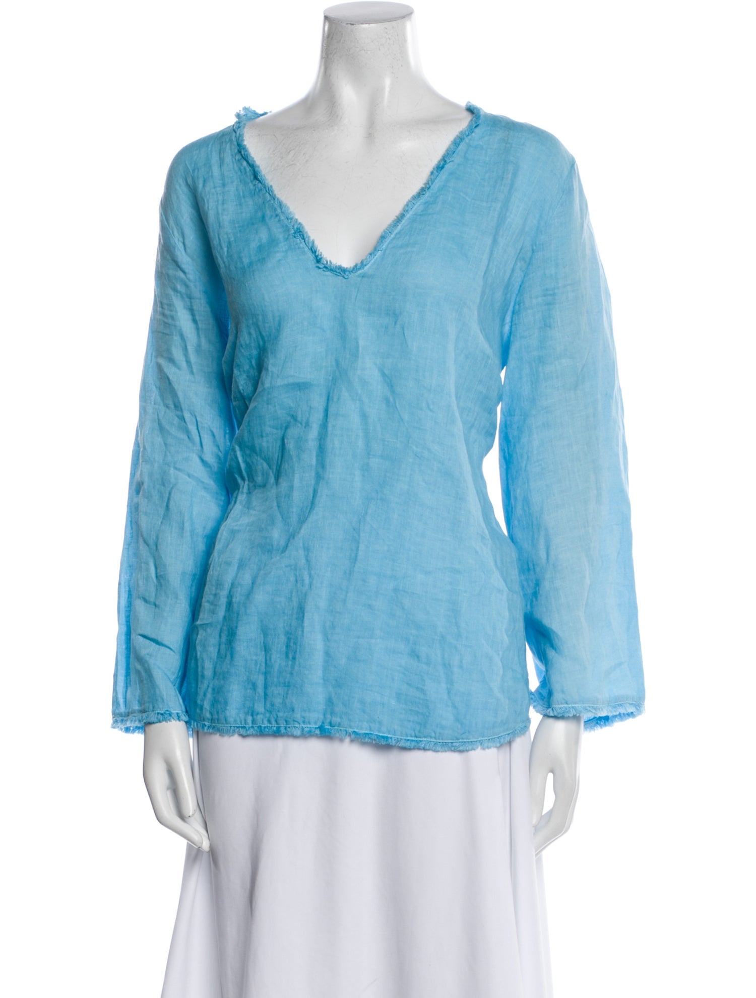 120% Lino Linen V-Neck Top