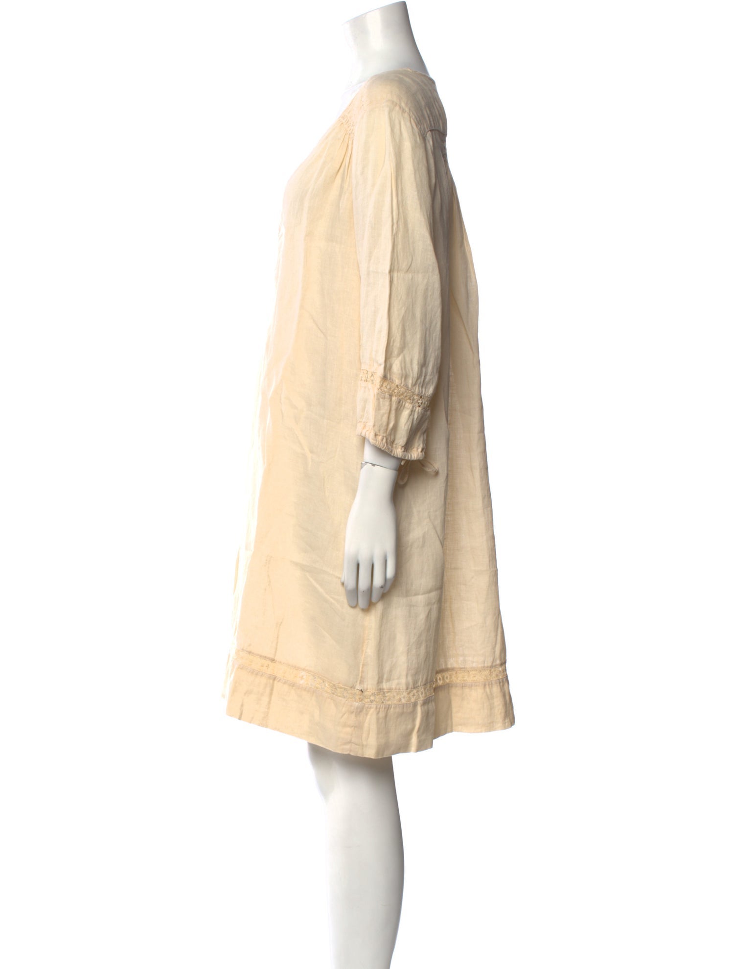 120% Lino Scoop Neck Mini Dress