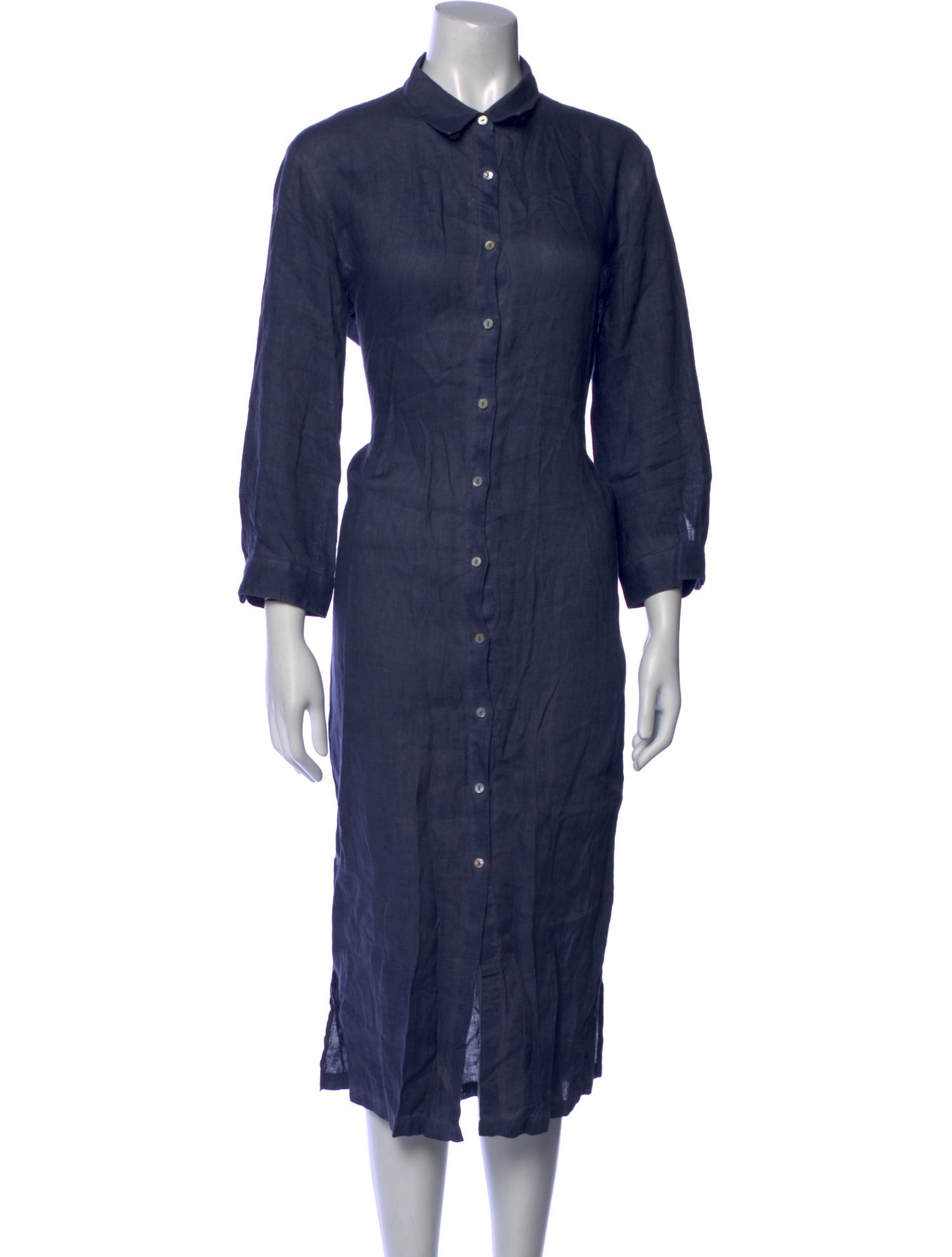 120% Lino Linen Midi Length Dress