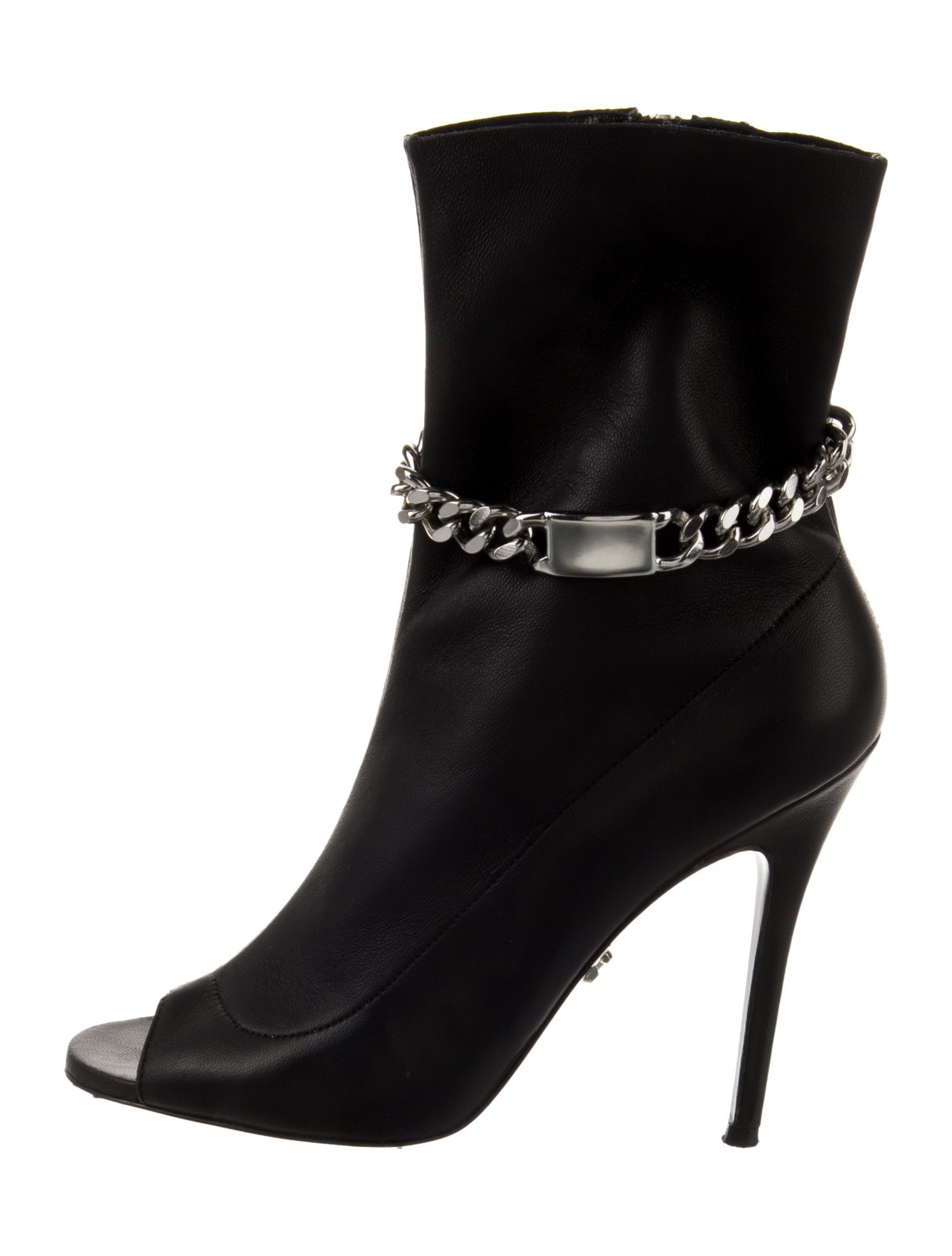 Monika Chiang Leather Chain-Link Accents Boots