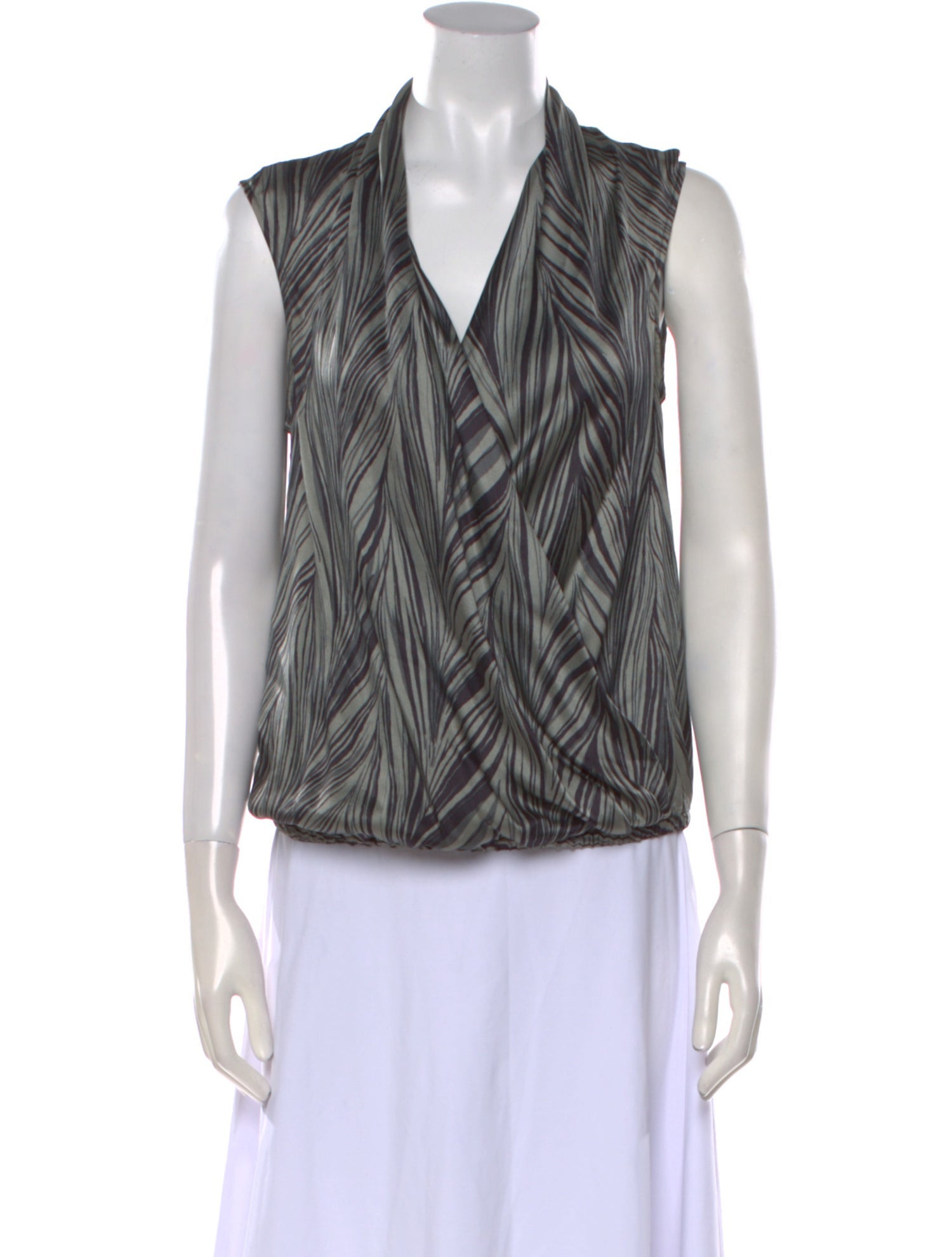 Monika Chiang Striped V-Neck Top