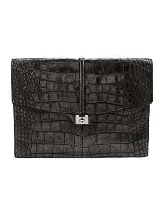 Monika Chiang Embossed Leather Portfolio