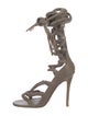 Monika Chiang Leather Chain-Link Accents Gladiator Sandals