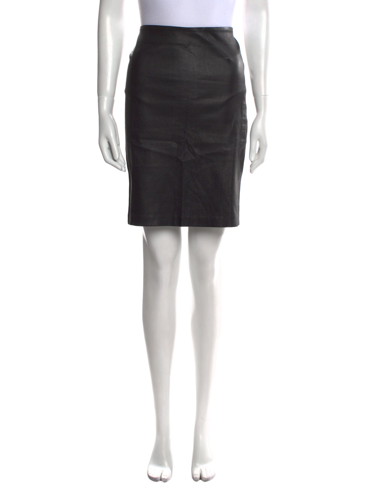 Monika Chiang Leather Knee-Length Skirt