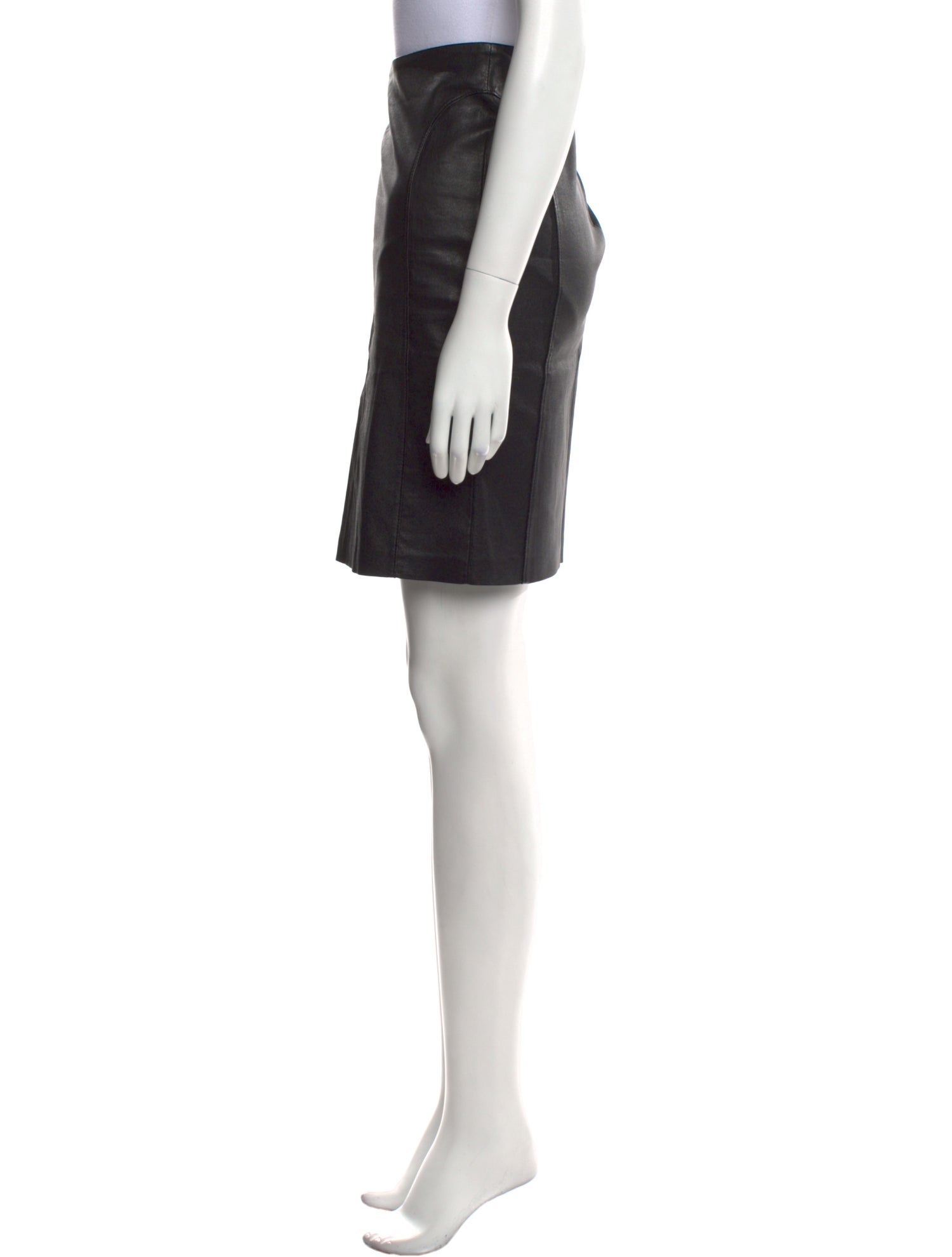 Monika Chiang Leather Knee-Length Skirt